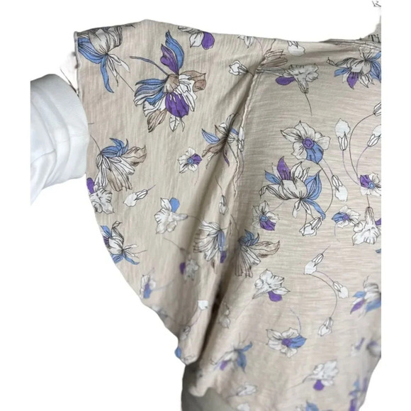 Beautiful Flowy EUC Cupio Anthropologie Top ruffle sleeves Small Floral - Picture 3 of 6